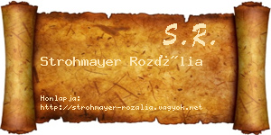 Strohmayer Rozália névjegykártya